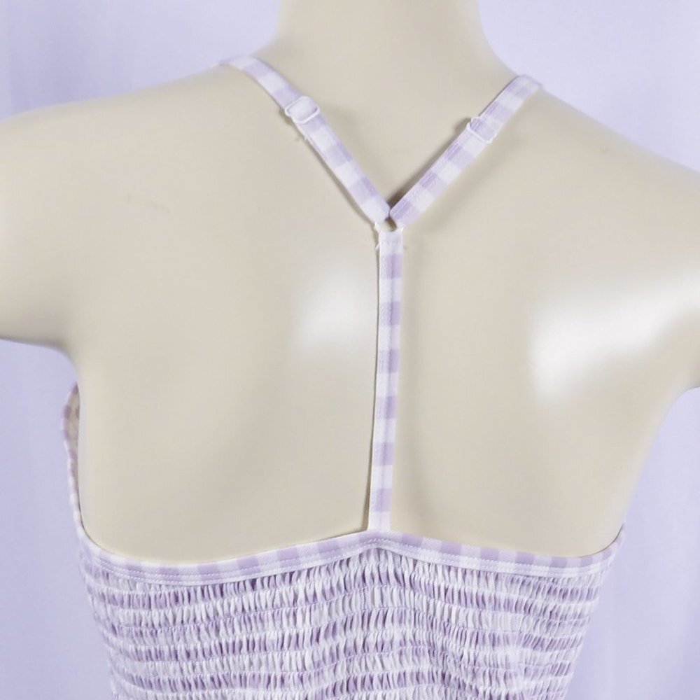 SO Purple Gingham High Neck Tank Top Juniors Large NWT - Picture 6 of 6